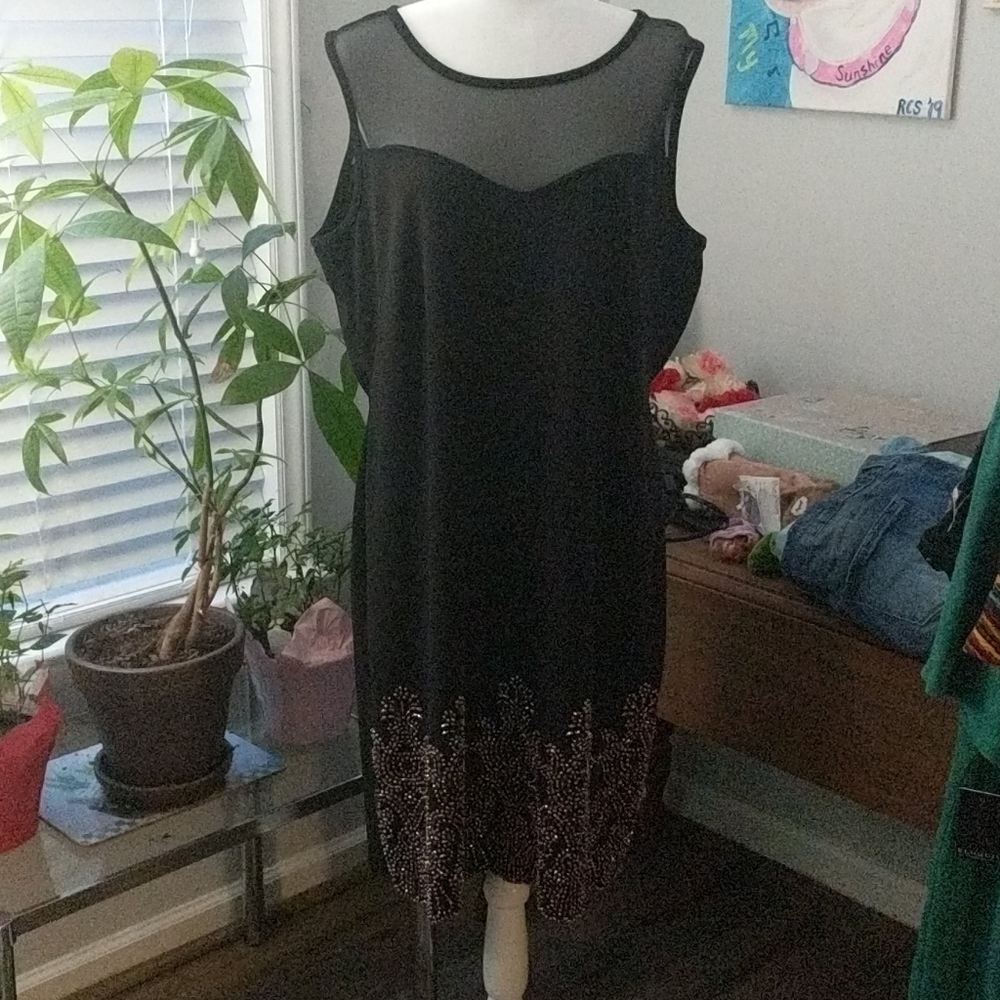 Olivia Mathews rose gold beaded dress, size 2X